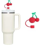 Cherry Straw Cover for Stanley 40&amp;30 Oz Cup, 10mm Silicone Straw Covers Cap for Stanley Cup Acces...