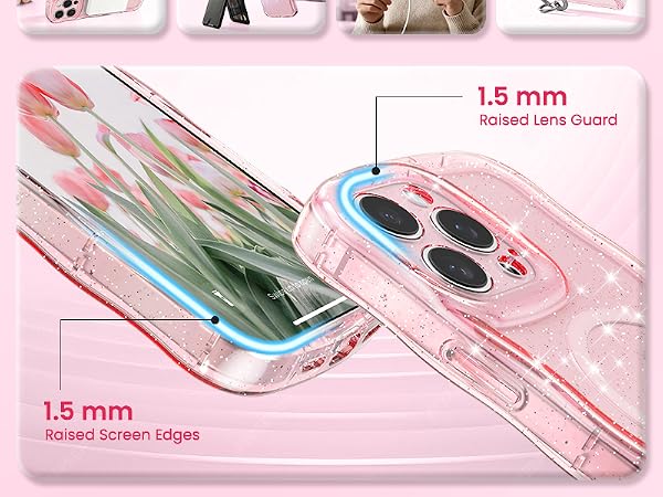 crystal Clear case transparent case magnetic case glitter case Glossy case cute case aesthetic case