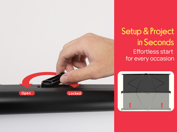 Portable Projector Screen Portable Floor Standing Fold-Out Roll-Up Tripod Manual, Mobile