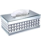 Sumnacon Crystal Rectangular Tissue Box Cover - Decorative Glass Tissue Box Holder, Sparkling Fac...