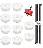 10Pcs Desk Grommet with Hole Saw,50mm Desk Cable Hole Witch 15 Zip Ties,Desk Cable Grommet Covers...