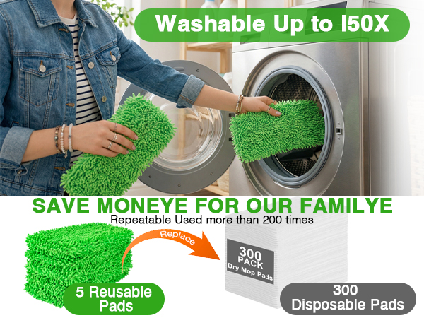 washable Mop pads