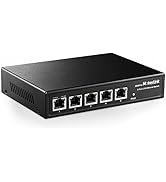 MokerLink 5 Port 2.5G Ethernet Switch, 5 x 2.5GBASE-T Ports, Compatible with 10/100/1000Mbps, Met...