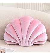 XIAIJIA Seashell Decorative Pillow Shell Shaped Throw Pillow 3D Insert Beach Pillow Soft Velvet P...