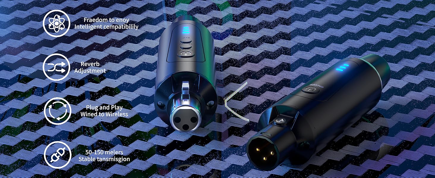 Wireless XLR Microphone Transmitter Receiver