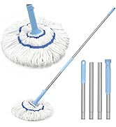 NEWE Self Wringing Twist Mop for Floor Cleaning, Upgraded 18-inch Wide Microfiber Mops, 55 Inches...