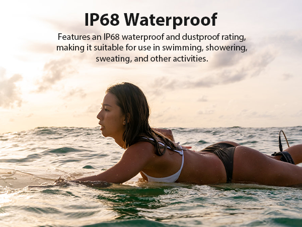 IP68 waterproof smart watch for women designed for sweat, rain, handwashing, and daily workouts
