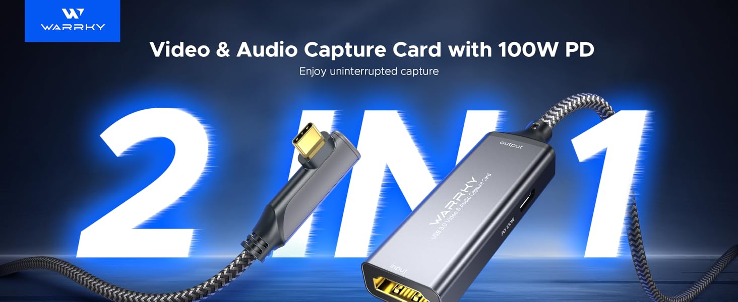 warrky video capture card for streaming with 100w power delivery