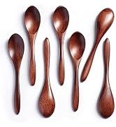 Hefild 7 PCS Small Wooden Spoons, 5.8 Inch Honey Spoons for Tea, Hardwood Wooden Honey Teaspoon f...