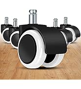 Office Chair Caster Wheels Replacement(Set of 5) for Hardwood Floors and Carpet- Heavy Duty Caste...