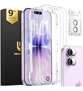 UNBREAKcable iPhone 17 Screen Protector &amp; Camera Lens Protector | Upgraded Dual-Tempered Glass wi...