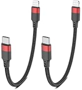 Bkduice 6 inch USB C to Lightning Cable, 2 Pack PD Fast Charging [MFi Certified] Short USB C iPho...