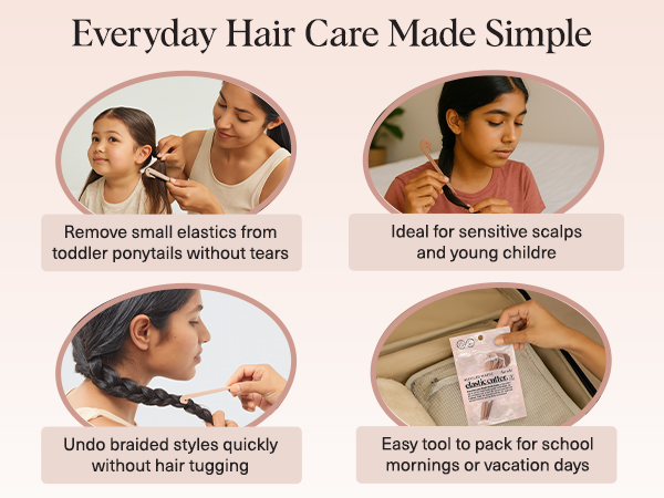 Hair Tie Cutter – Easy To Use, Pain Free Rubber Band Cutter for Hair Kids, Baby &amp; Toddler Girls