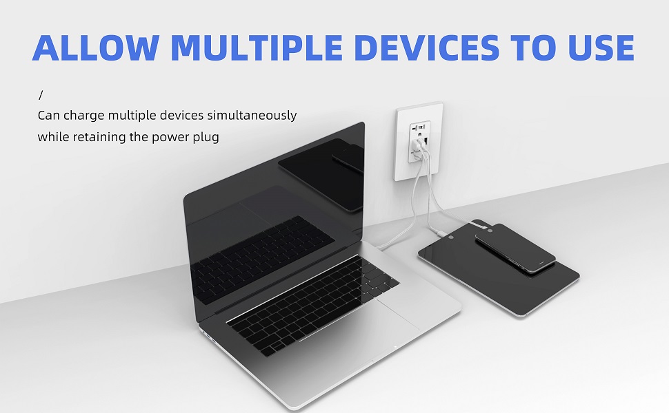 ALLOW MULTIPLE DEVICES TO USE You can charge multiple devices while retaining the power plug
