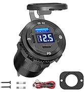 [Upgraded Version] 12V USB Outlet Qidoe 58W 3 Port USB C 12V Outlet Dual PD 20W & 18W USB A Port ...