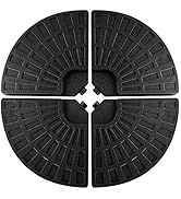 Toolsempire 4 Pieces Patio Umbrella Base, Outdoor Umbrella Round Base with Sand &amp; Water Filled, C...