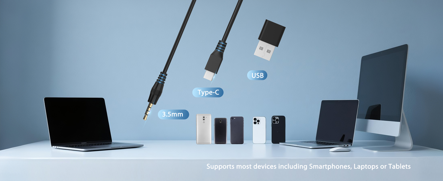 wired headset with mic for work