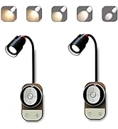 MEHIDFY 3 in 1 Book Light, LED Neck Reading Light with Remote &amp; Touch Dimmable Control, LED Wall ...