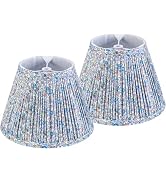 GOSO 5 * 9 * 6.4 IN Spider Pleated Lamp Shades Set of 2 Small, Art Deco Multi-Floral Lampshades f...