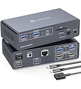 USB C Docking Station with KVM Switch 2 Monitors 2 Computers 4K@60Hz HDMI EDID KVM Switches Dual ...