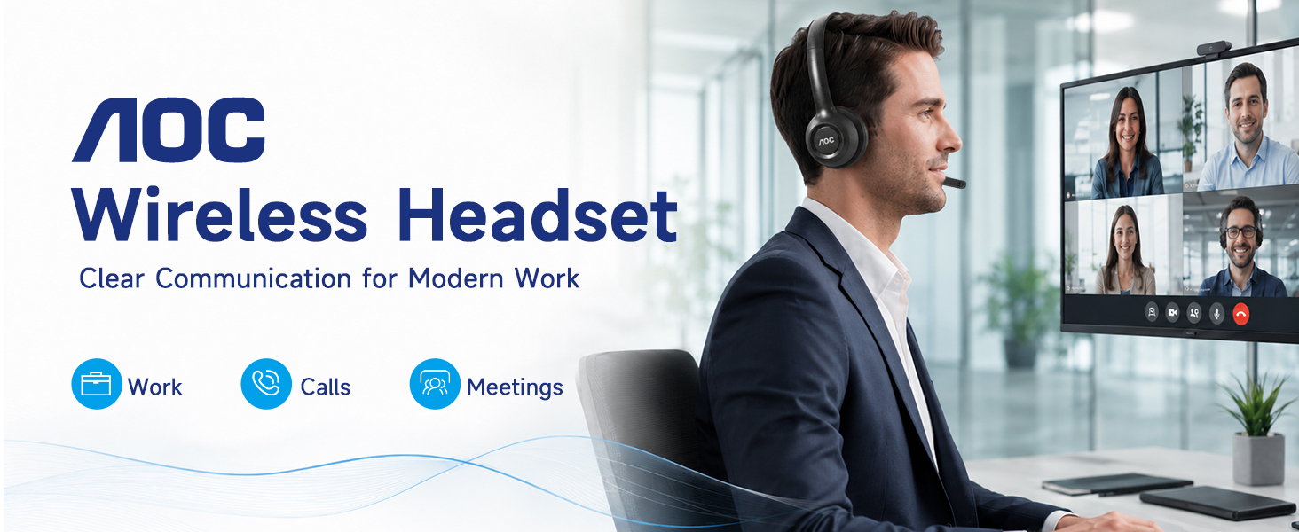 AOC Wireless Headset for Work