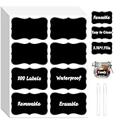 DANRONG 200 Chalkboard Labels, Waterproof Reusable Blackboard Stickers, Removable Labels for Stor...