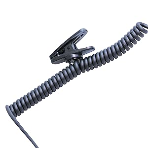 clip on black cord blends with clothing discreet low profile