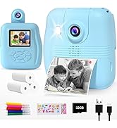 GKTZ Kids Digital Camera with 32GB SD Card - Toddler Instant Print Camera with 2.4" IPS HD Screen...