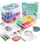 INSCRAFT Fuse Beads, 33000pcs Fuse Beads Kit for Kids, 33 Color 5MM Iron Beads Set with 150 Patte...