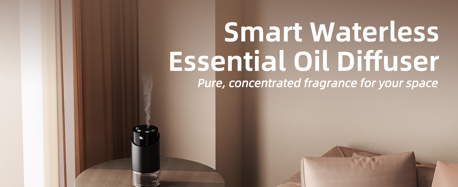 waterless diffuser essential oil scent aromatherapy portable battery operated home room office mini