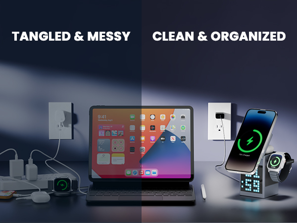 3-in-1 wireless charger for office desk