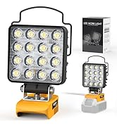 Ecarke 20V Cordless LED Work Light Compatible with DeWALT Batteries: 70W 7000LM Flashlight with L...
