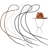 BENECREAT 4Pcs 4 Colors 37 Inch Leather Hat Chin Strap with Alloy Beads, Cowboy Hat Strap Windpro...