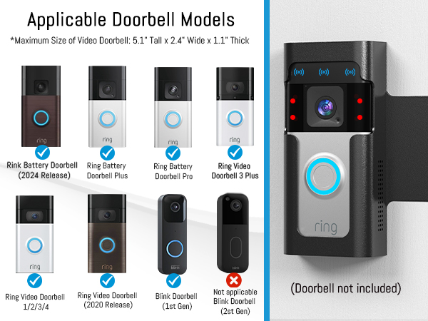 ring doorbell holder black