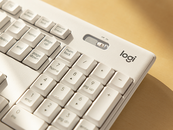 zoom on the keyboard from the mk295 wireless white combo