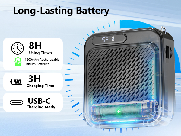 portable microphone and speaker long lasting battery 