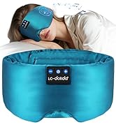 LC-dolida Luxurious Silk Soft Sleep Mask, Sleep Headphones with Bluetooth 5.4 for Side Sleeper, T...