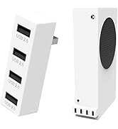 4 Ports USB Hub 2.0 for Xbox Series S, High Speed USB Hub Splitter Expansion Adapter Compatible w...