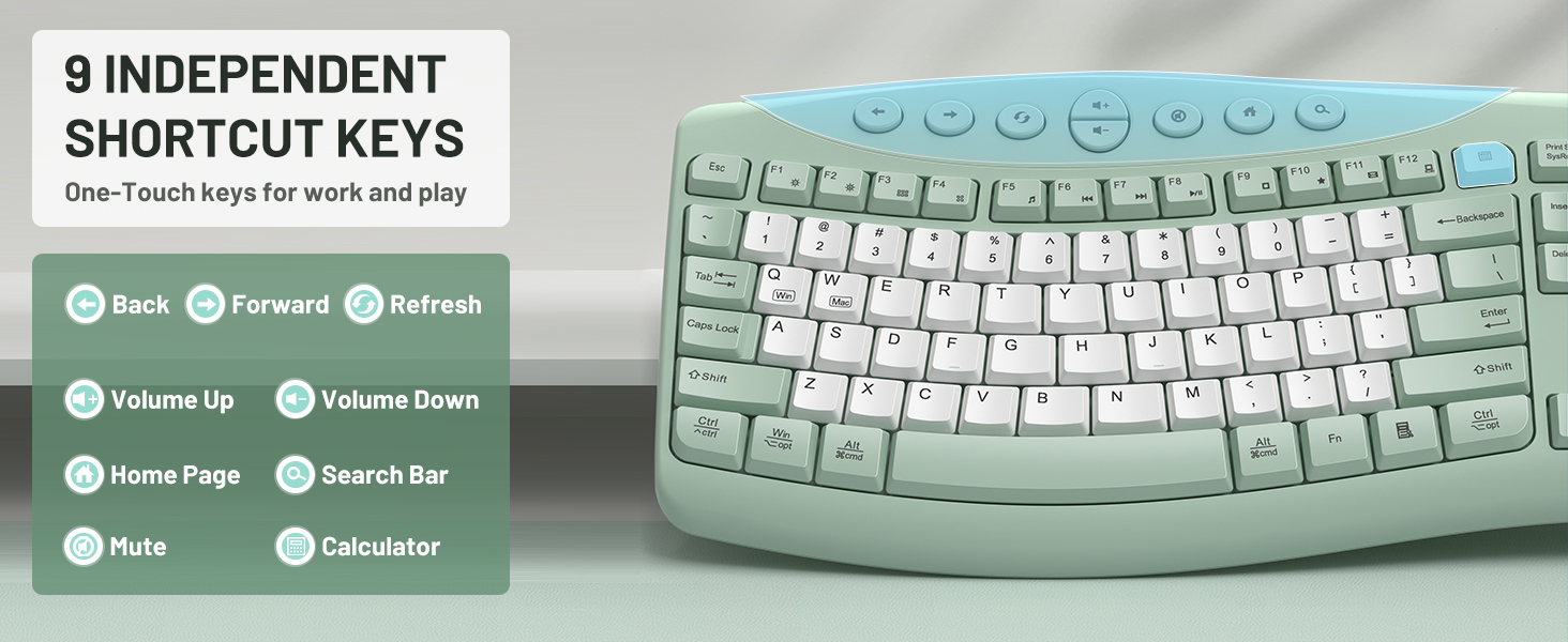 ergonomic keyboard and mouse wireless 9