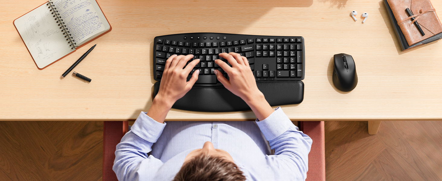 With soft palm rest to relieve wrist pain and prevent carpal tunnel syndrome