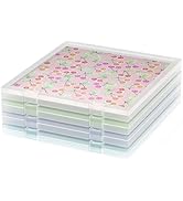 Scrapbook Paper Storage, 4 Pack Stackable Plastic File Storage Box Set, 12"x12"x1.1" Craft Organi...