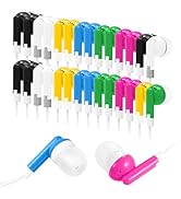 Wensdo 30 Packs Kids Earbud Headphones Bulk, Wired Earphones with 3.5 mm Jack Multi Colored Perfe...