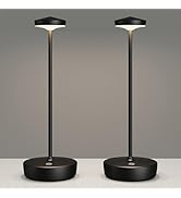 TBBGA 2Pack Cordless Table Lamp Rechargeable, LED Table Light with 3 Color Modes &amp; Stepless Dimmi...