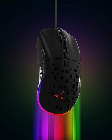Wired Ultralight Drag Clicking PC Gaming Mouse RGB Backlit Honeycomb