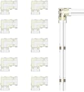 MIWISE 10mm Connectors Kit for 4-Pin RGB COB LED Strip,10pcs Gapless L-Shaped Connectors,Solderle...