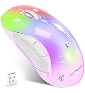 memzuoix 2.4G LED Wireless Mouse, Rechargeable Ergonomic Mouse with Detachable Cover, 1200 DPI Po...