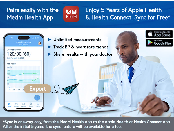 iproven bpm connects easily with the MEDM health app