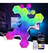 Pak Hexagon Lights 9 Pack DIY LED RGB+IC Creative Gaming Wall Décor with Remote, APP Smart Modula...
