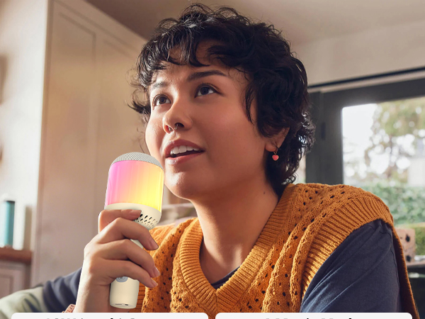 Stage SingFree X handheld karaoke microphone with RGB light