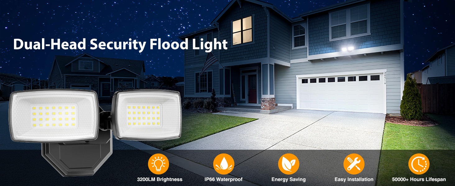 dual head security flood light